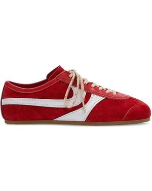 Dries Van Noten Suede & Leather Sneakers - Red