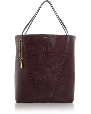 Chloé Spin Large Leather Tote - Purple