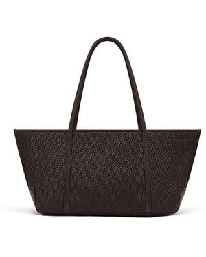 St. Agni Bateau Woven Leather Tote - Black