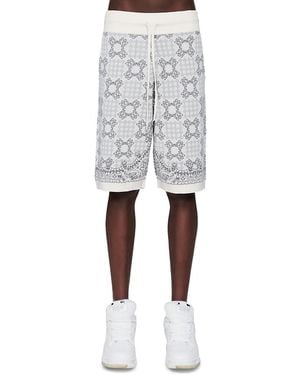 Amiri Check Pattern 10.25 Knit Drawstring Shorts - Gray