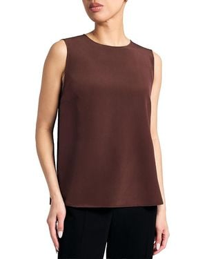 Santorelli Demi Silk Charmeuse Sleeveless Top - Red