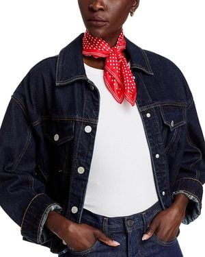 Fraas Classic Dottie Square Silk Scarf - Blue