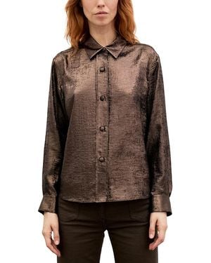 Gerard Darel Loyce Metallic Textured Blouse - Brown