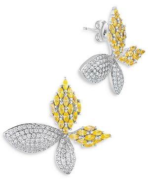 Sterling Forever Heidi Cubic Zirconia Flower Stud Earrings - White