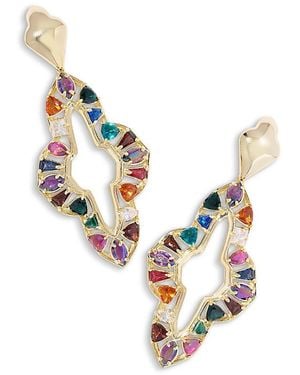 Kendra Scott Abbie Stone Open Frame Statement Earrings - Metallic