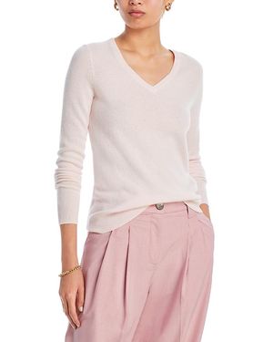 C by Bloomingdale's Cashmere C By Bloomingdale's V-Neck Cashmere Sweater - White