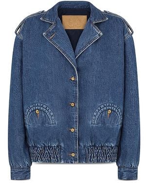 Blazé Milano Nriid Charlie Cotton Denim Bomber Jacket - Blue