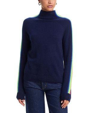 Aqua Cashmere 100% Cashmere Mock Neck Sweater - Blue