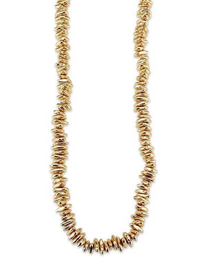 Aqua Beaded Necklace, 17-19 - Metallic