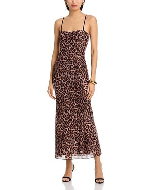 Aqua Mesh Maxi Dress - Brown