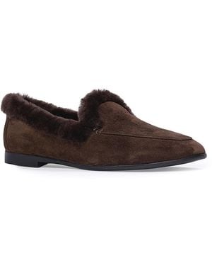 Black Suede Studio Classic Shearling & Wool Lined Loafers - Brown