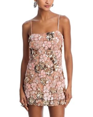LoveShackFancy Aleria Sequined Mini Dress - Pink