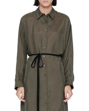 AllSaints Yurra Tie Waist Shirt Dress - Green