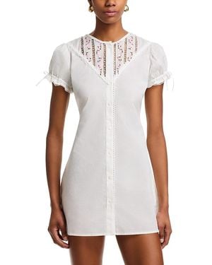 Danielle Guizio Bina Lace Babydoll Dress - White