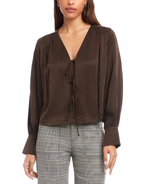 Fifteen Twenty Kayla Tie Front Blouse - Black