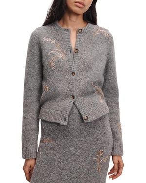 Rag & Bone Iris Beaded Cardigan - Gray