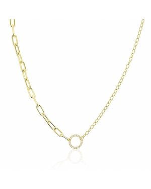 Meira T 14K Diamond Circle Mixed Chain Necklace, 0.06 Tcw - Metallic
