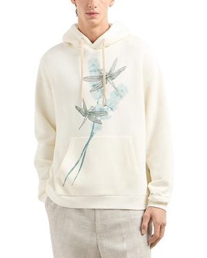 Emporio Armani Dragonfly Hooded Sweatshirt - White