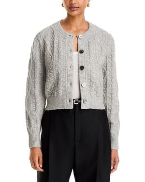 Toccin Rana Cable Knit Cropped Cardigan - Gray