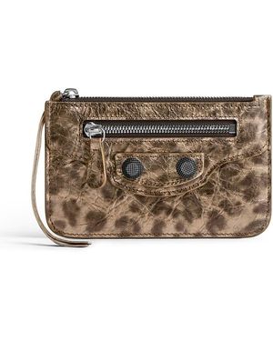 Balenciaga Le Cagole Long Coin And Card Holder With Leopard Print - Metallic