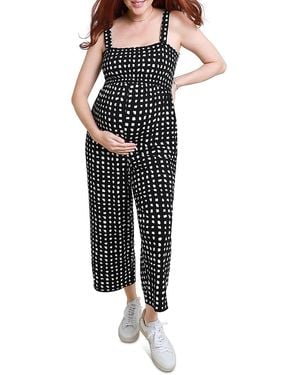 Ingrid & Isabel Maternity Smocked Jumpsuit - Black