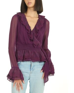 SECRET MISSION Poet Blouse - Purple