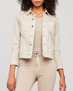 L'Agence Janelle Slim-Fit Raw Denim Jacket - Natural