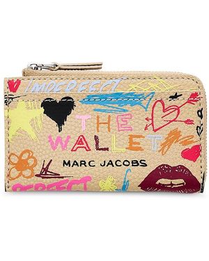 Marc Jacobs The Punk Scribble Top Zip Multi Wallet - Natural