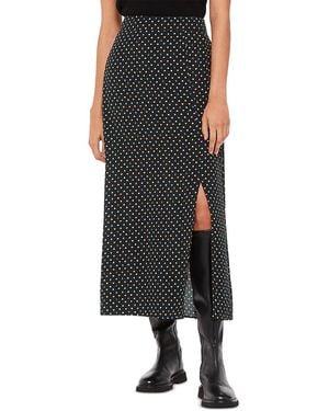 Whistles Scattered Hearts Midi Skirt - Black