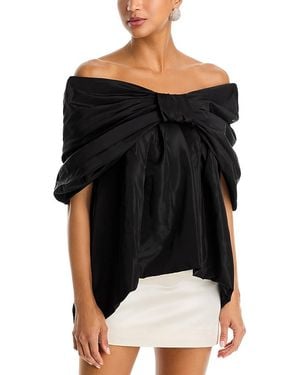 Simone Rocha Gathered Bow Off-The-Shoulder Top - Black