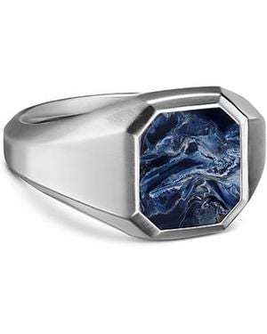 David Yurman Streamline Signet Ring - Blue