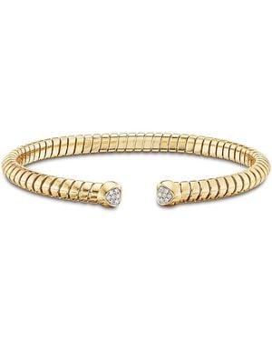 Marina B 18K Trisolina Diamond Torque Bangle Bracelet - Metallic