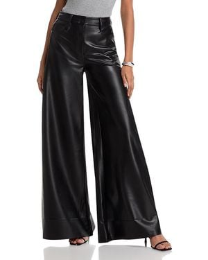 Norma Kamali Elephant Faux Leather Pants - Black