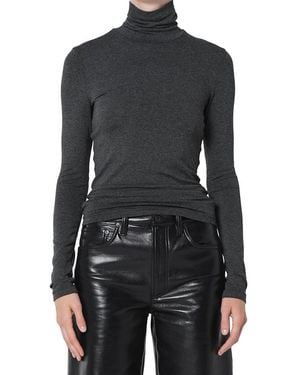 Agolde Pascale Turtleneck Top - Black