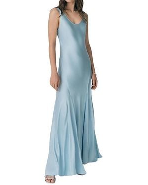 Ghost Willow Satin Maxi Sip Dress - Blue