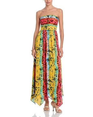 Ramy Brook Printed Strapless Midi Dress - White
