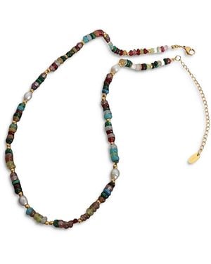 Aqua 8 Other Reasons Beaded Necklace, 17-20 - Metallic