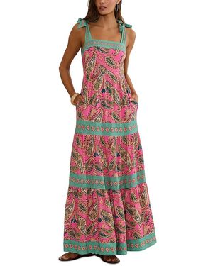 Beach Riot Charlotte Printed Maxi Dress - Red