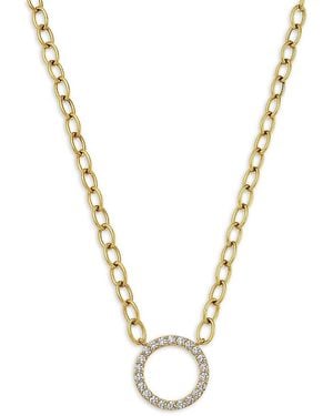 Bloomingdale's Fine Collection Diamond Circle Pendant Necklace - Metallic