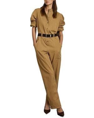 Reiss Mina Seam Detail Jumpsuit - Natural