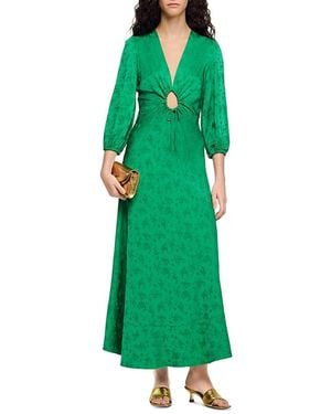 Sandro Floral Jacquard Maxi Dress - Green