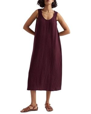 Seasalt Cornwall Helleborine Cotton Loose-Fit Midi Dress - Purple