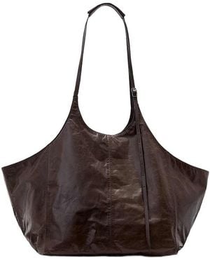 AllSaints Siloh East/West Leather Tote - Brown