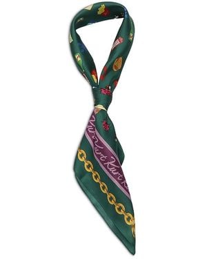 Kurt Geiger Icons Silk Square Scarf - Green