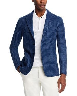 Canali Textured Jersey Jacket - Blue