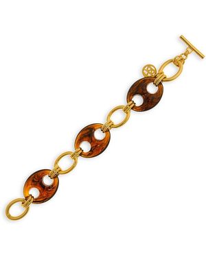 Ben-Amun Tortoiseshell Look Mariner Link Toggle Bracelet - Metallic