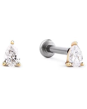 Ana Luisa Solid Lab-Grown Diamond Pear Flatback Studs - White