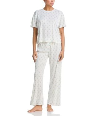 Aqua Sleep Tee & Pants Pajama Set - White