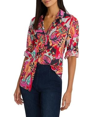 NIC+ZOE Kauai Garden Crinkle Shirt - Red