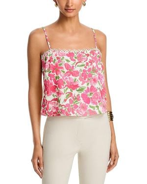 Aqua Lace Trim Cami Top - Red